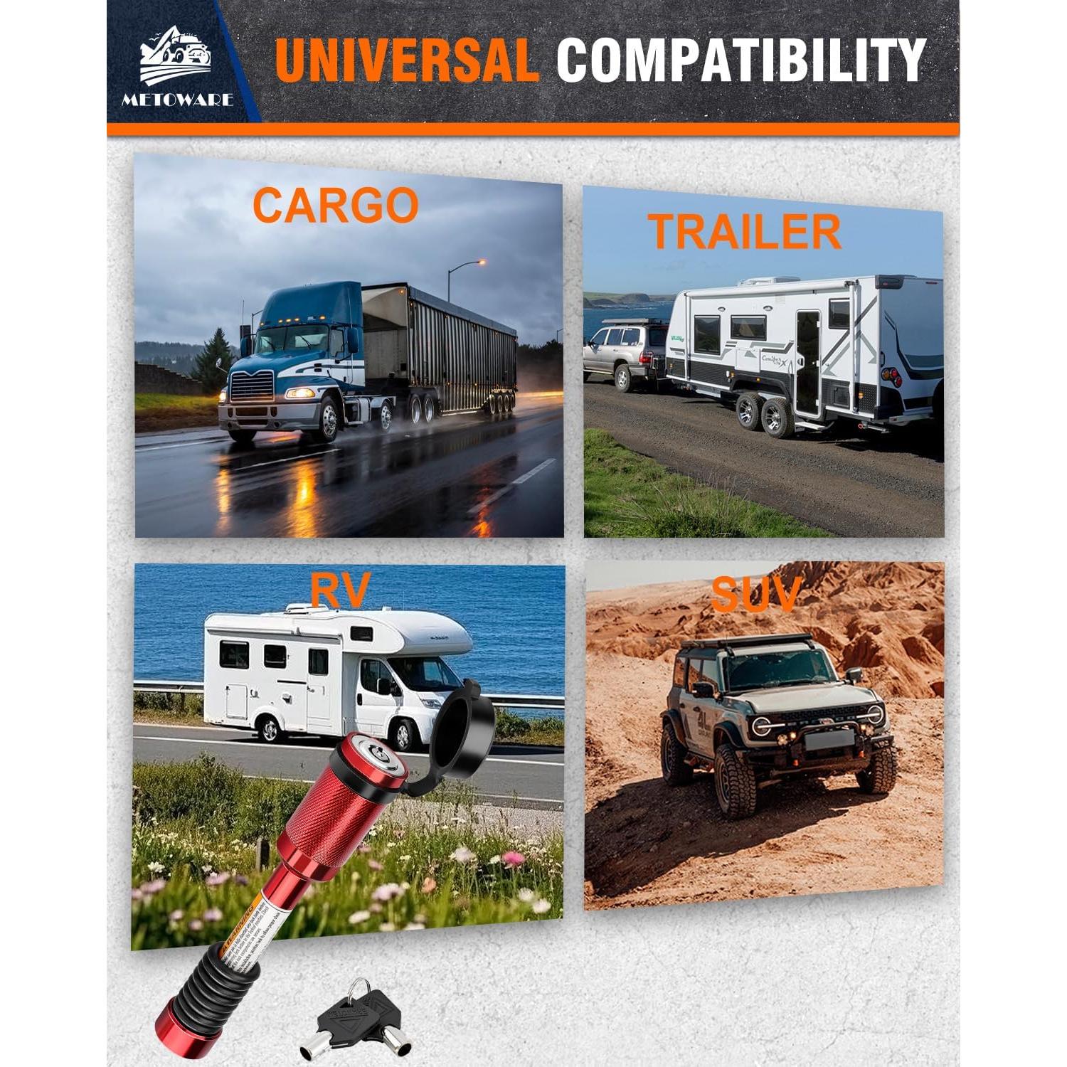 Cerradura de Enganche METOWARE para Remolque 2" y 2-1/2"