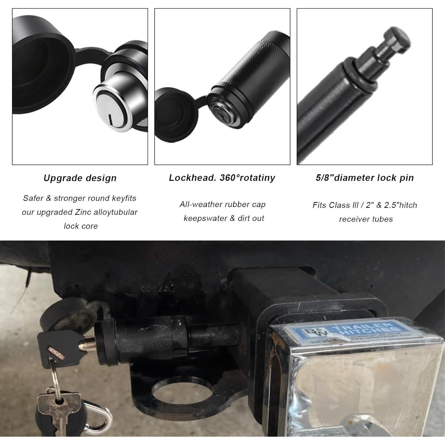 Cerradura de receptor de enganche MUQIDA 5/8" antirrobo