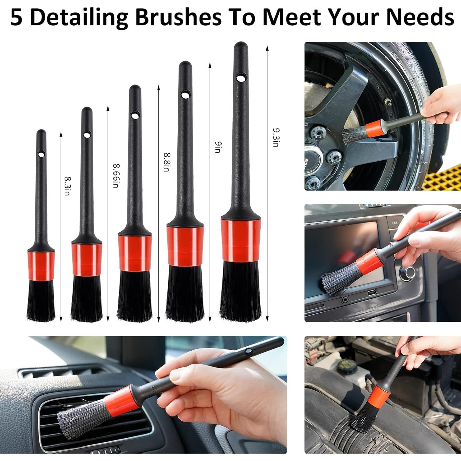 Kit de Limpieza de Coche AUTODECO 30 Piezas con Cubo Plegable