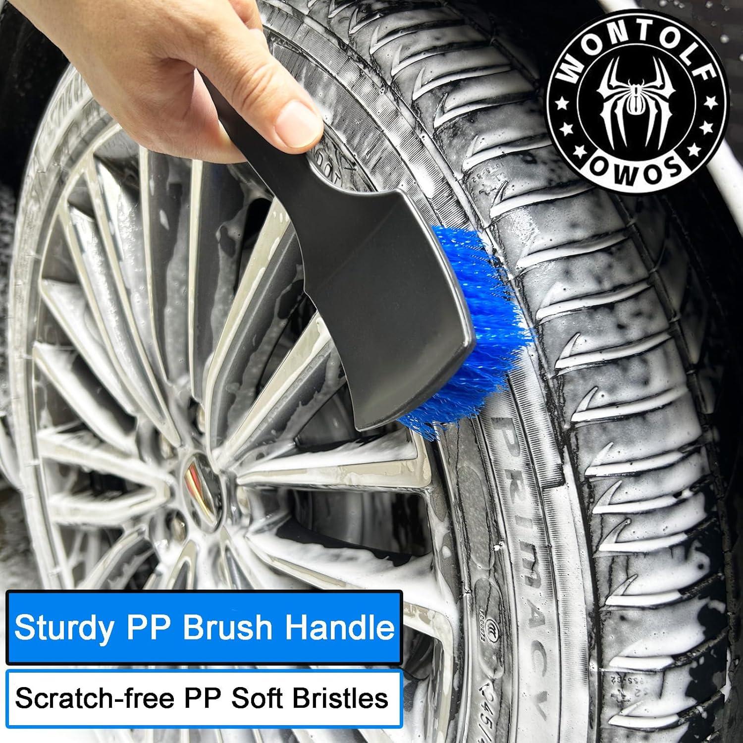 Kit de Lavado de Autos Wontolf 5 Piezas Azul con Cepillo y Mitón