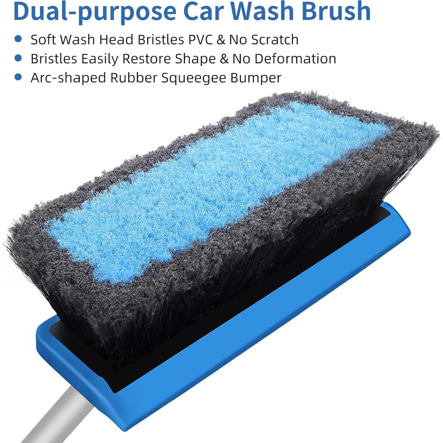 Kit de Lavado de Autos Wontolf 5 Piezas Azul con Cepillo y Mitón