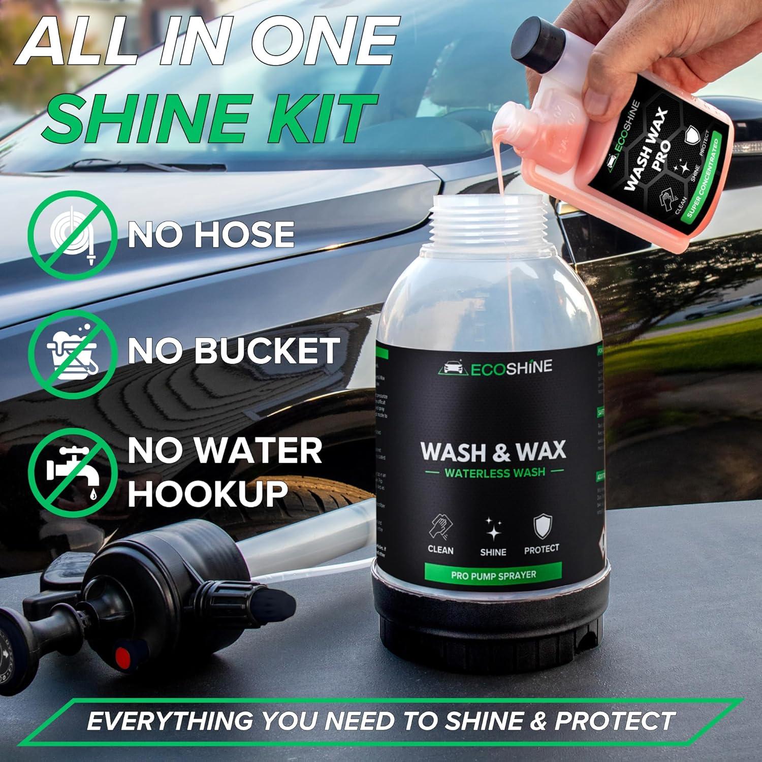Kit de Lavado y Cera Sin Agua Ecoshine 8 Fl Oz - Detalle Rápido