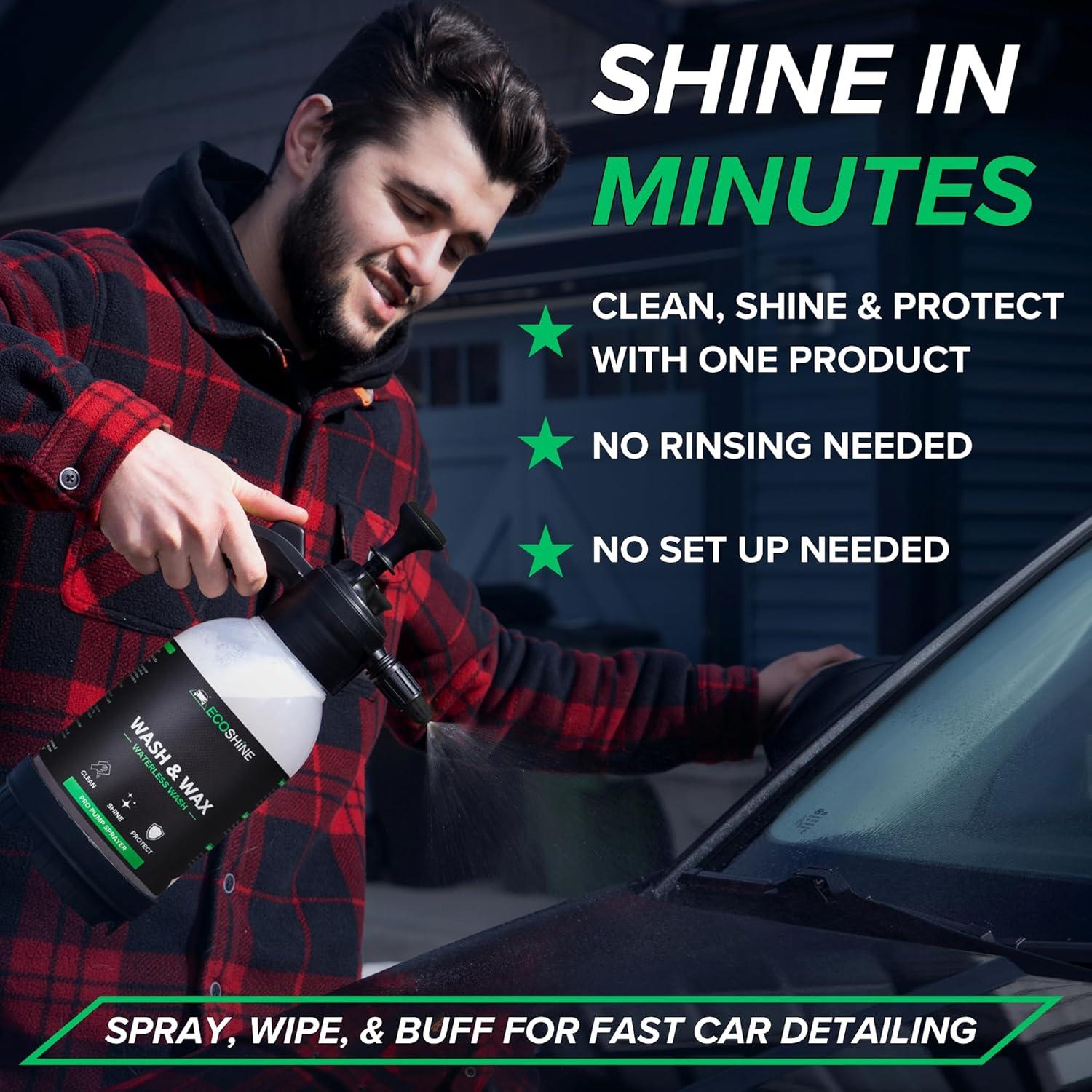 Kit de Lavado y Cera Sin Agua Ecoshine 8 Fl Oz - Detalle Rápido