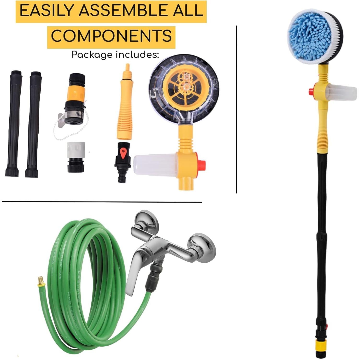 Cepillo de Lavado de Autos KUJOBUY con Dispensador de Jabón