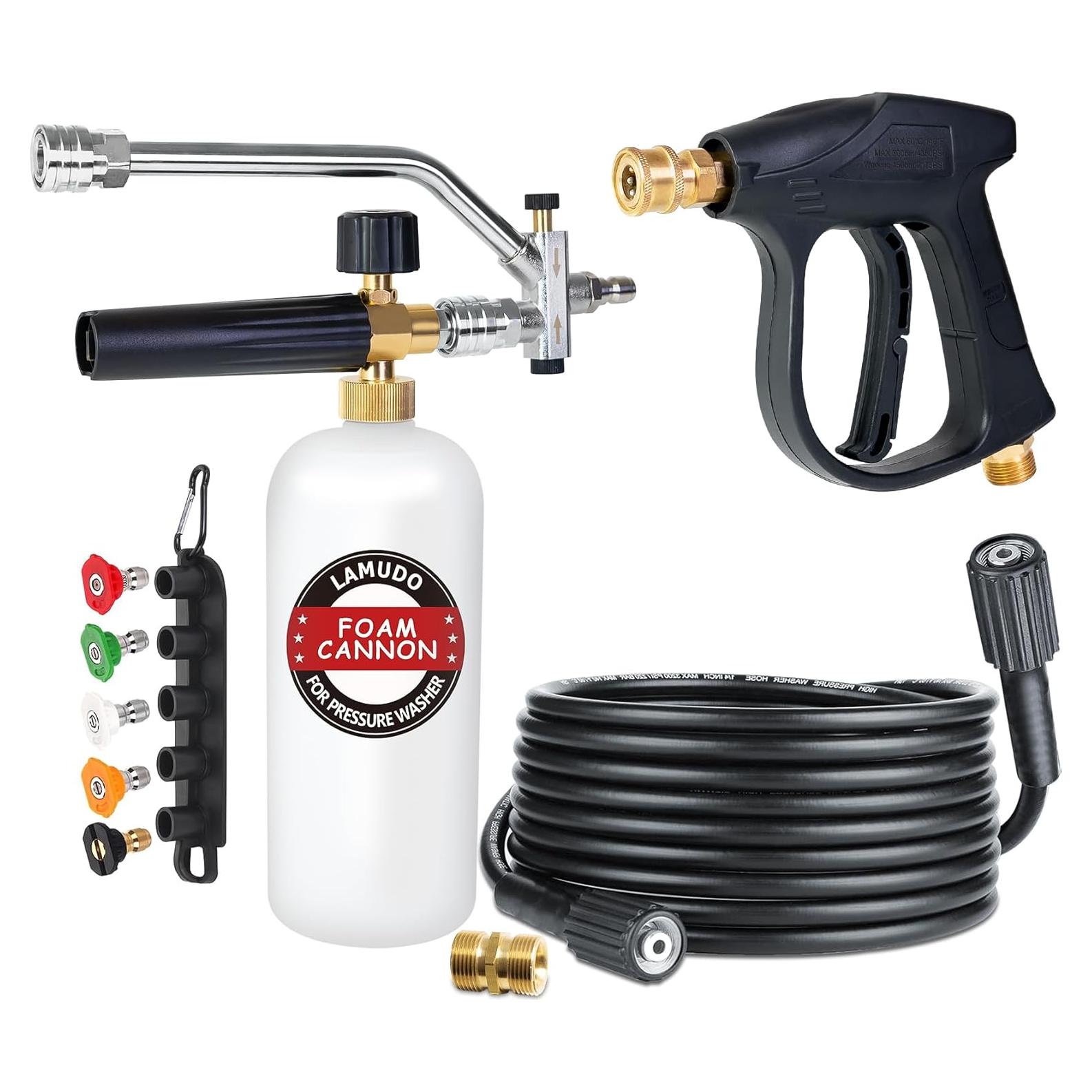 Kit Pistola Lavadora a Presión Lamudo HPF-G1000 con Caño Espuma