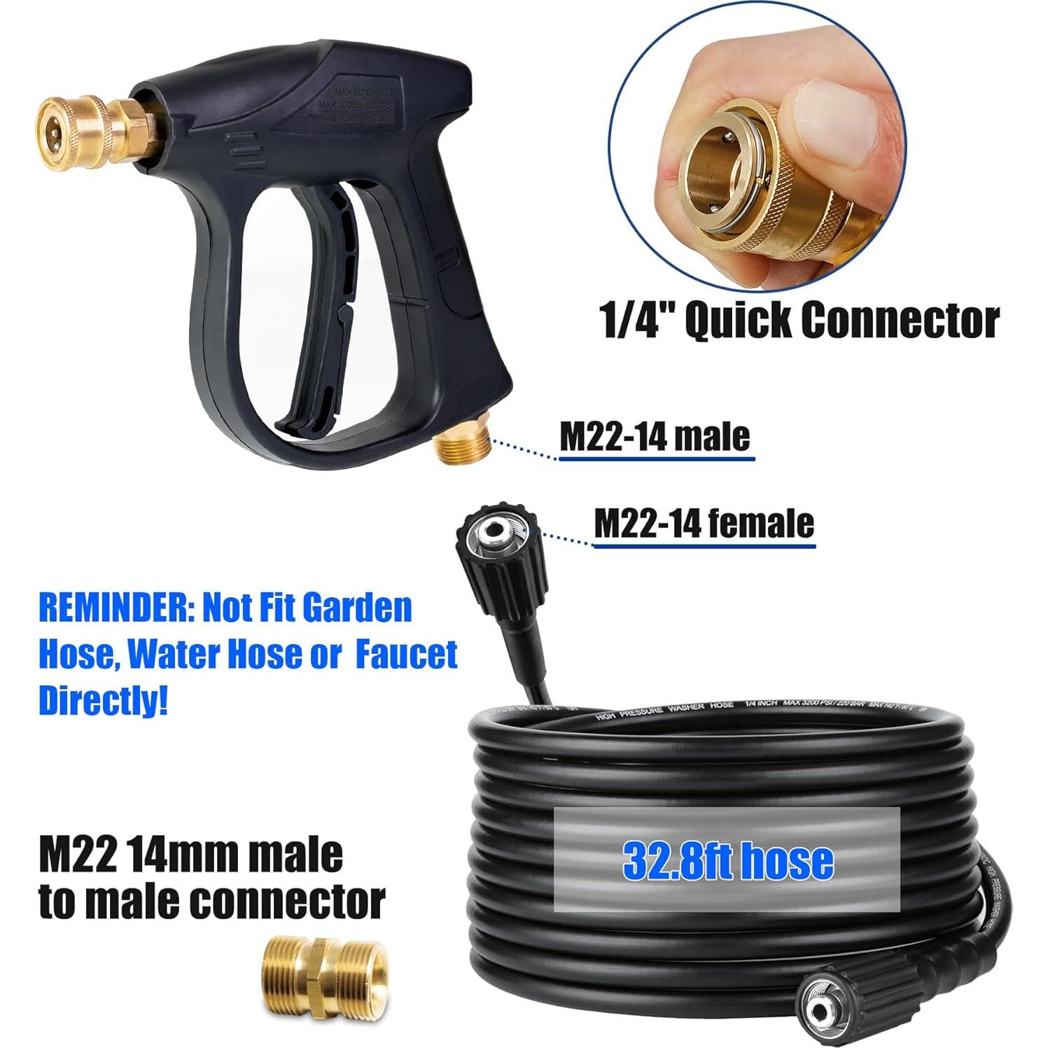 Kit Pistola Lavadora a Presión Lamudo HPF-G1000 con Caño Espuma