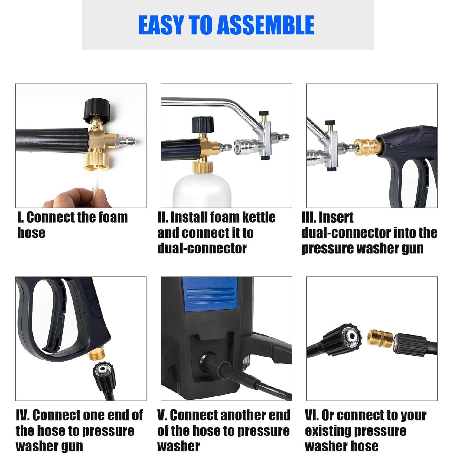 Kit Pistola Lavadora a Presión Lamudo HPF-G1000 con Caño Espuma