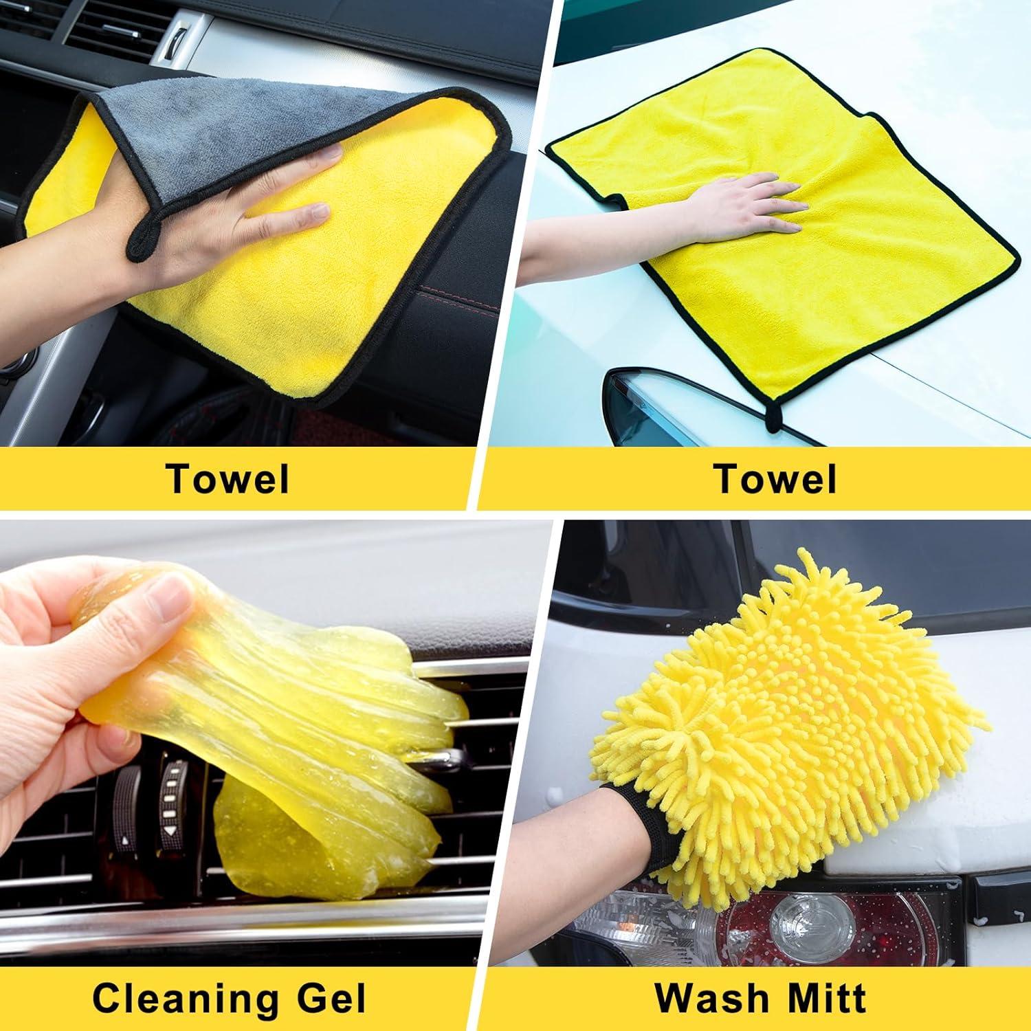 Kit de Detalle de Coche 29 Piezas YJUSMAK Amarillo