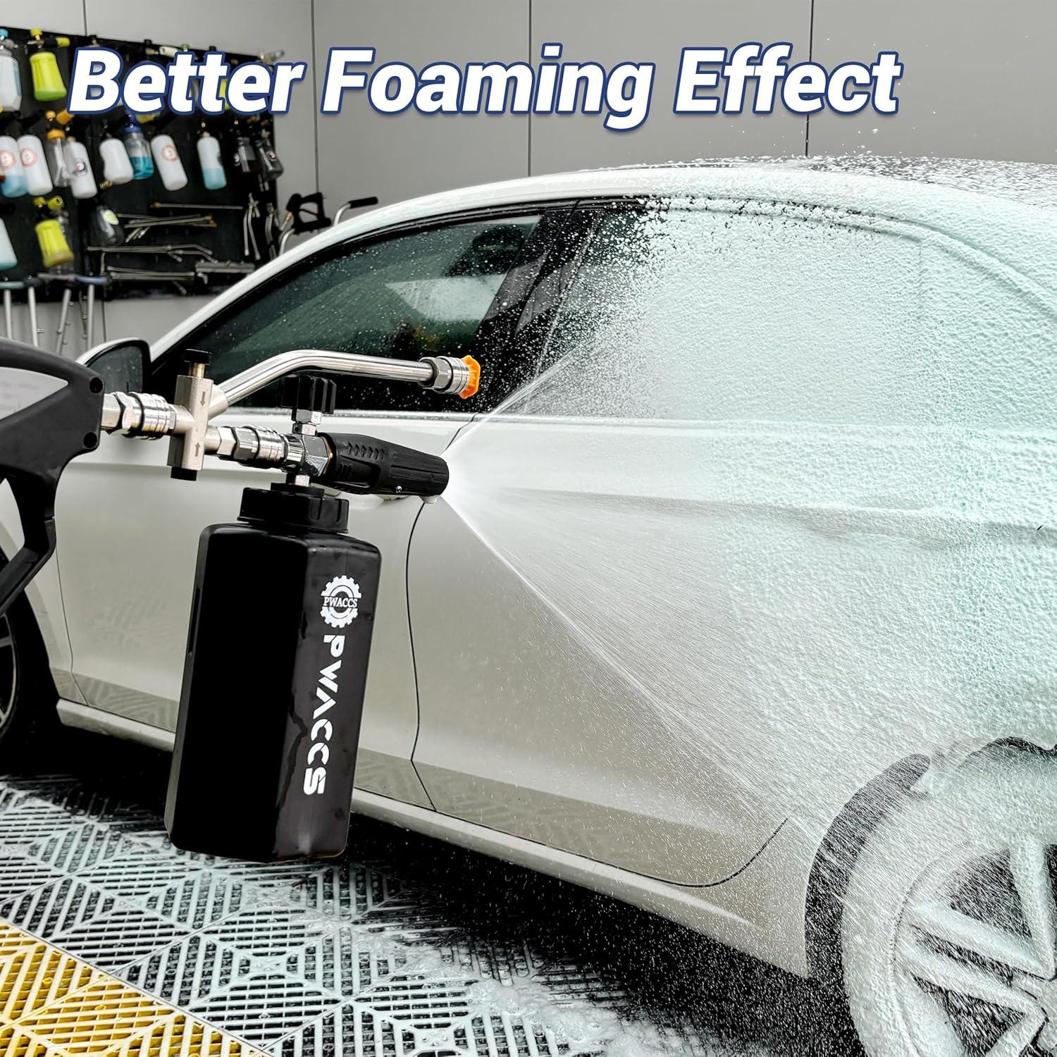 PWACCS Kit de Lavado a Presión con Pistola de Espuma Doble 1.5L