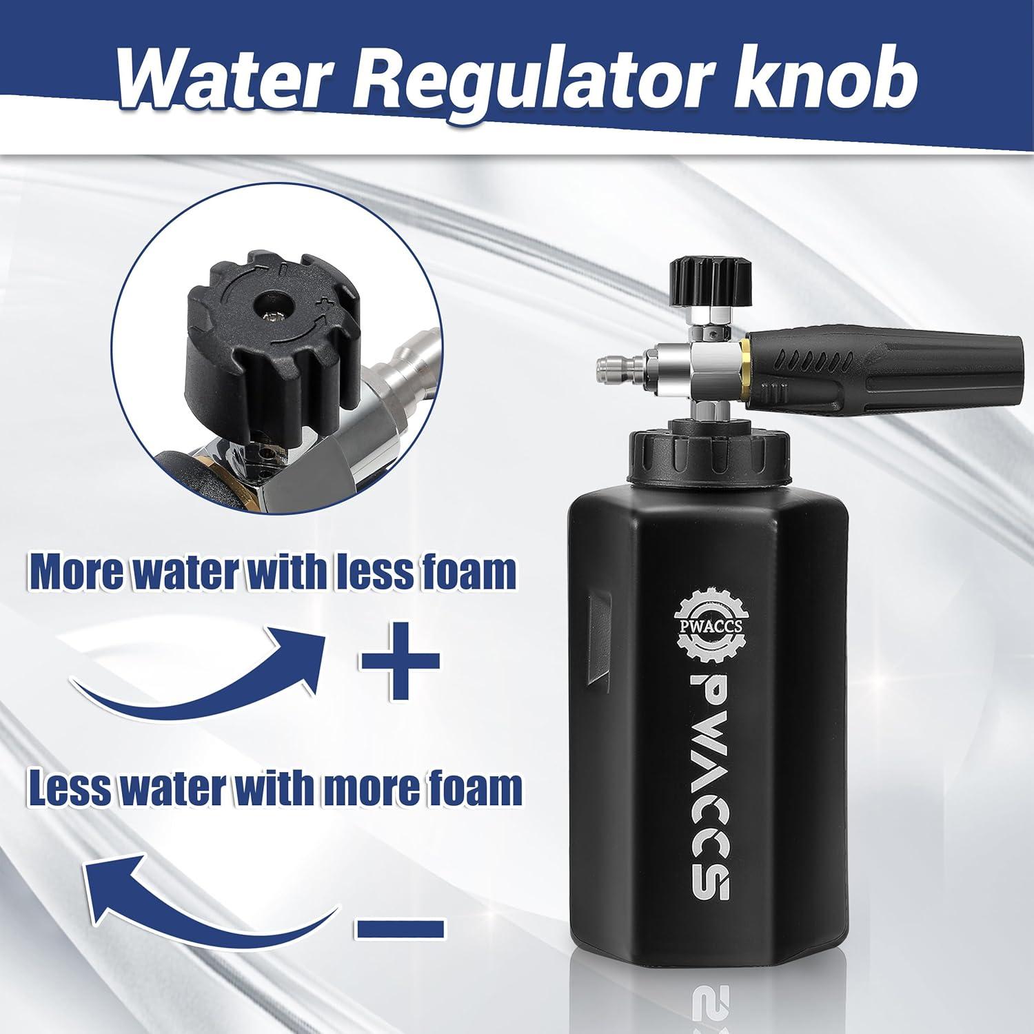 PWACCS Kit de Lavado a Presión con Pistola de Espuma Doble 1.5L