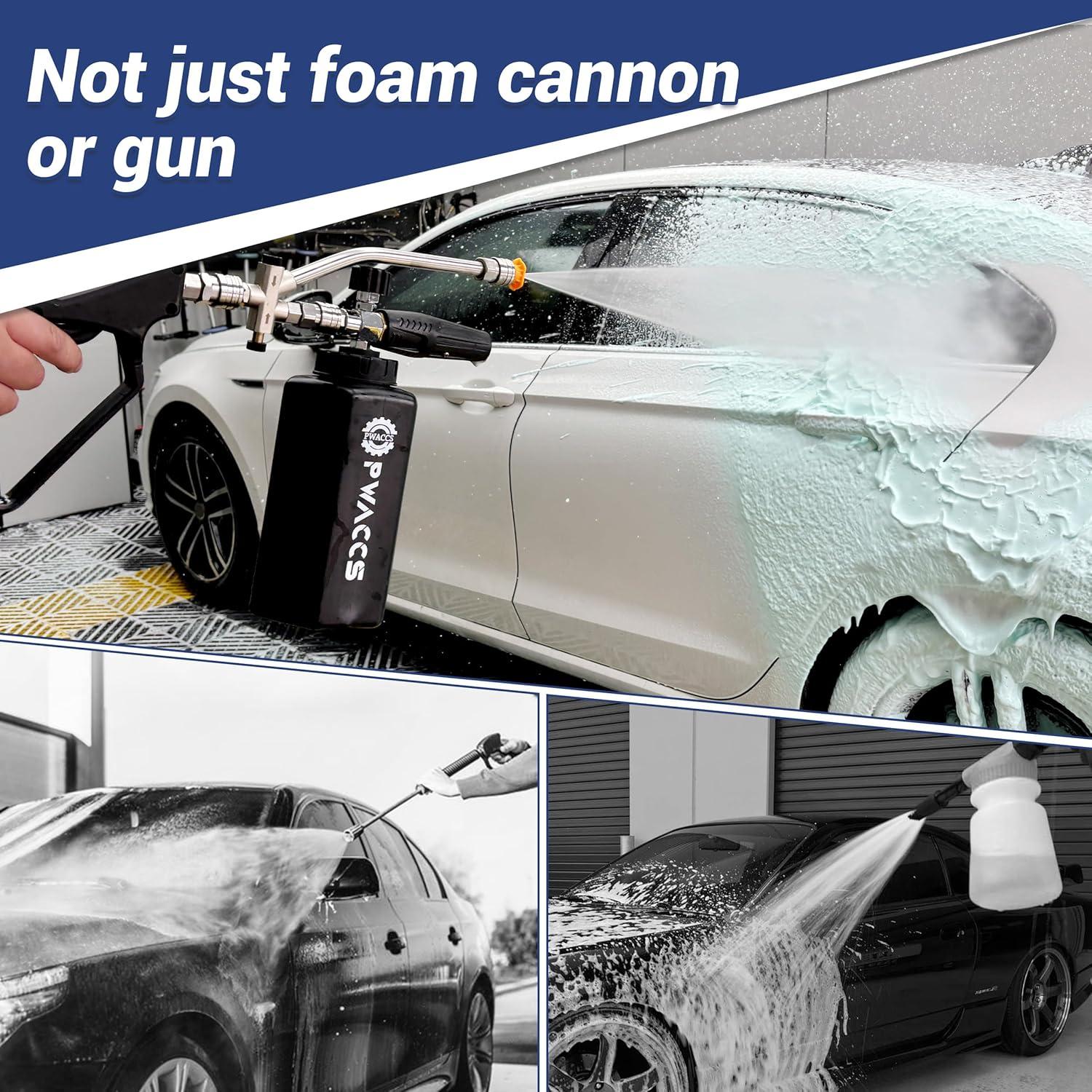 PWACCS Kit de Lavado a Presión con Pistola de Espuma Doble 1.5L