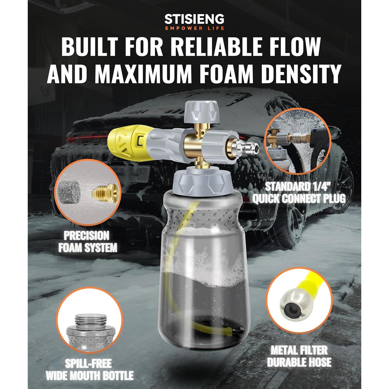 Cannon de Espuma STISIENG 1L para Lavadora de Presión