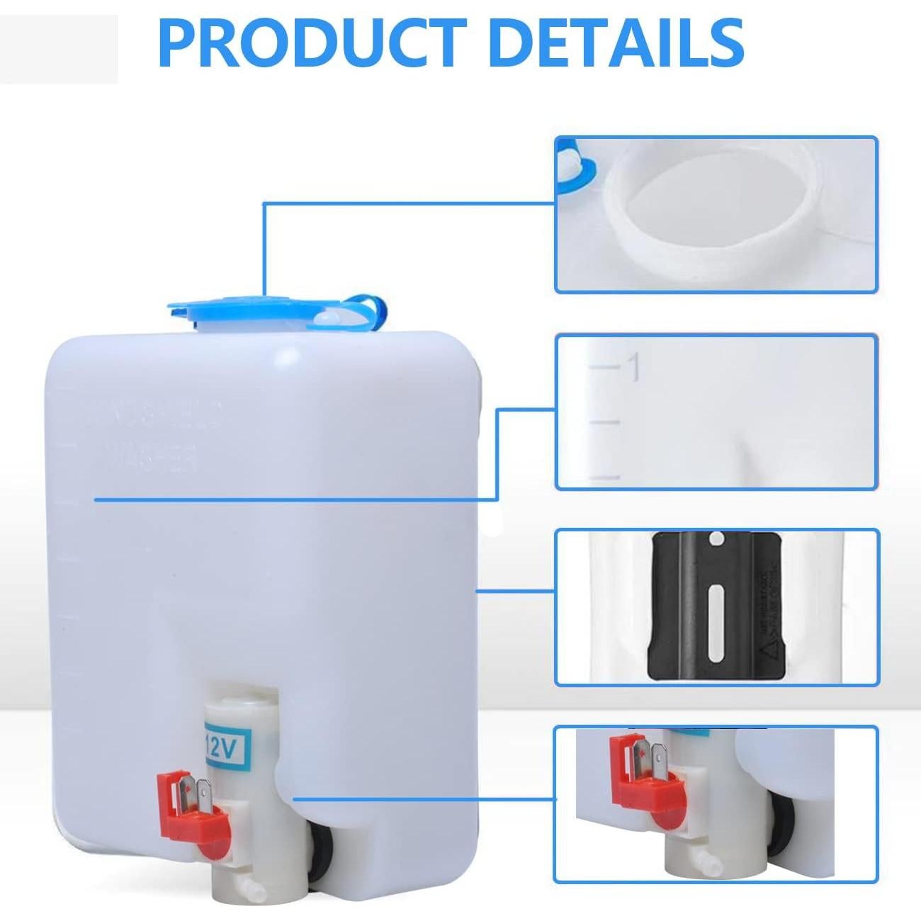 Kit de lavado de parabrisas Wadoy 12V con bomba y accesorios