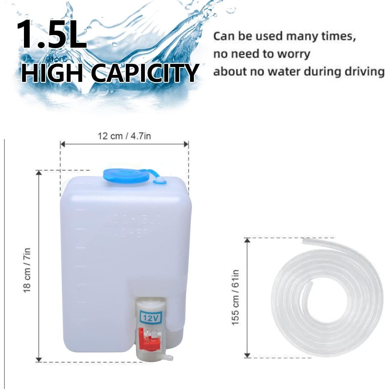 Kit de lavado de parabrisas Wadoy 12V con bomba y accesorios