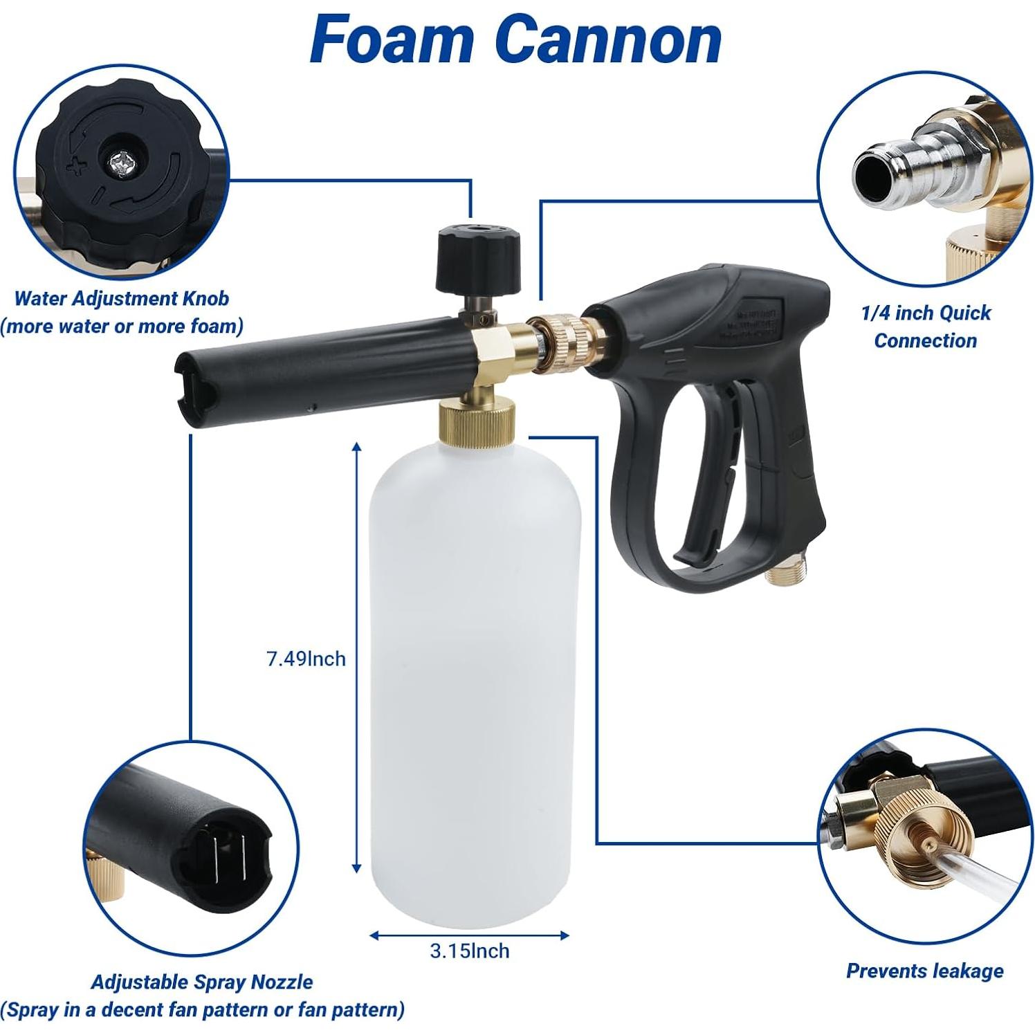 Kit de Lavado a Presión HOONGKAI 3000 PSI con Caño de Espuma