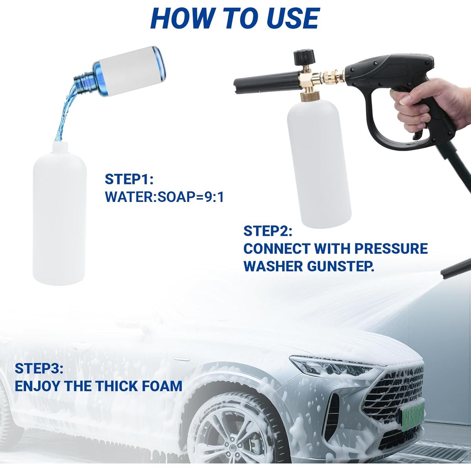 Kit de Lavado a Presión HOONGKAI 3000 PSI con Caño de Espuma