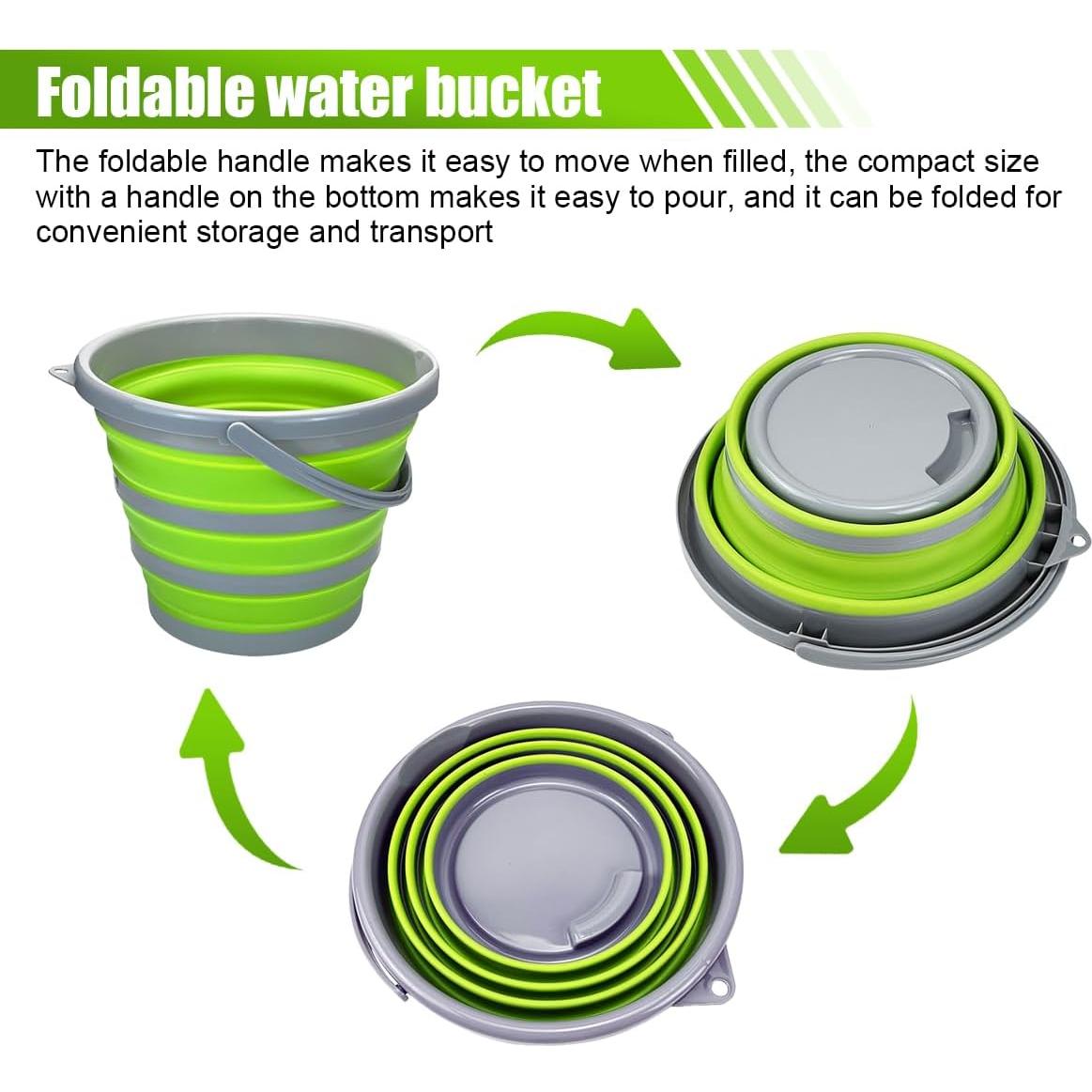 Kit de Limpieza de Auto UHANBUT 10L Cubeta Plegable + Mitón