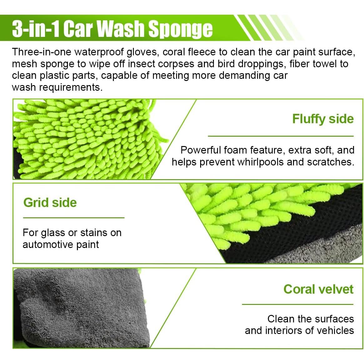 Kit de Limpieza de Auto UHANBUT 10L Cubeta Plegable + Mitón