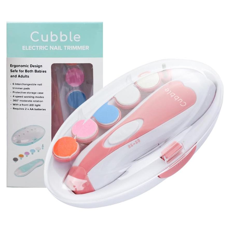 Cortador de Uñas Eléctrico Cubble Rosa con 6 Almohadillas