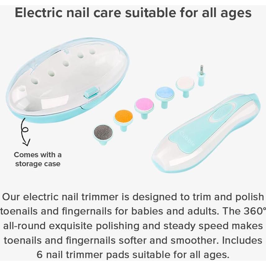 Cortador de Uñas Eléctrico Cubble Rosa con 6 Almohadillas