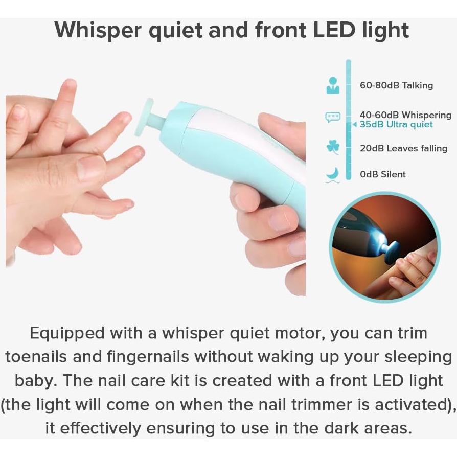 Cortador de Uñas Eléctrico Cubble Rosa con 6 Almohadillas