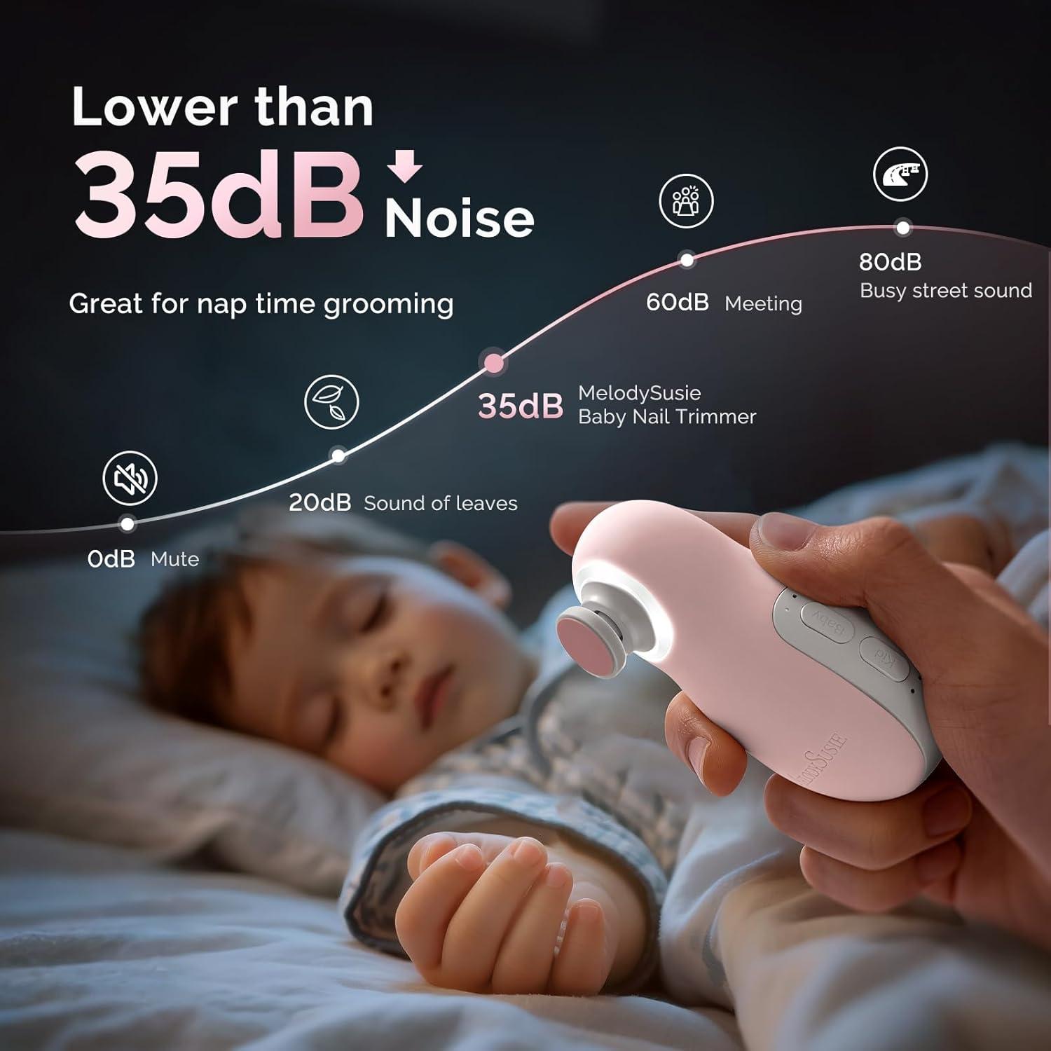 Cortador de Uñas Eléctrico MelodySusie para Bebés Rosa