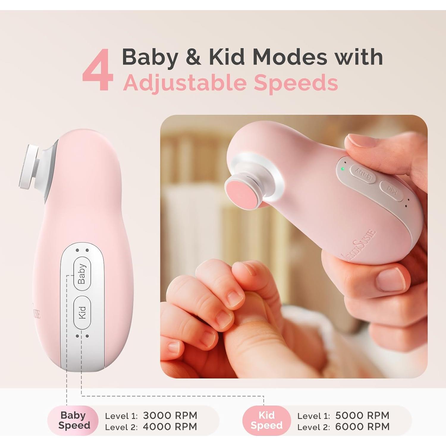 Cortador de Uñas Eléctrico MelodySusie para Bebés Rosa