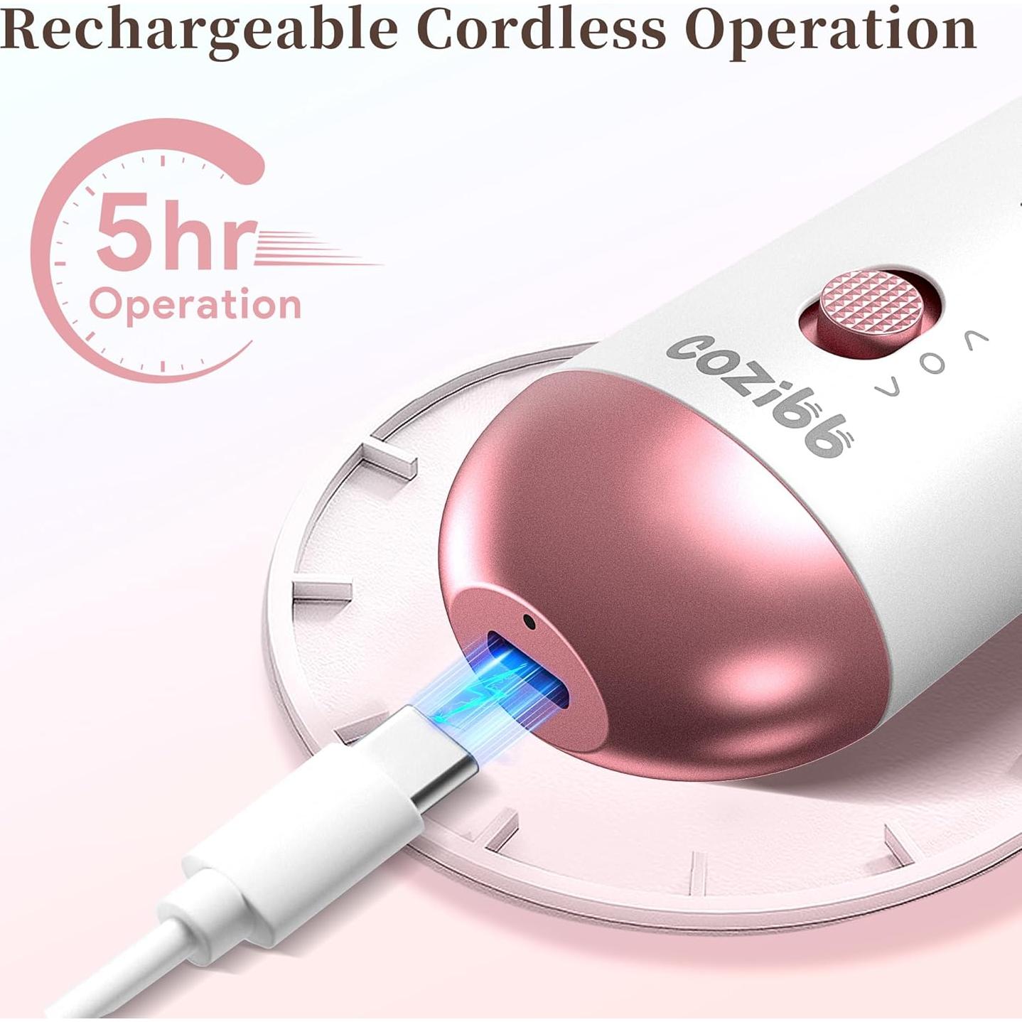 Taladro de Uñas Eléctrico CoziBB 8-en-1 Recargable con Luz LED