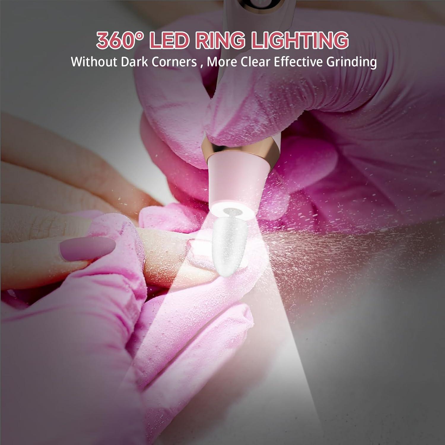 Kit de Manicura y Pedicura MEOUNEQU, Taladro Eléctrico 6 Velocidades