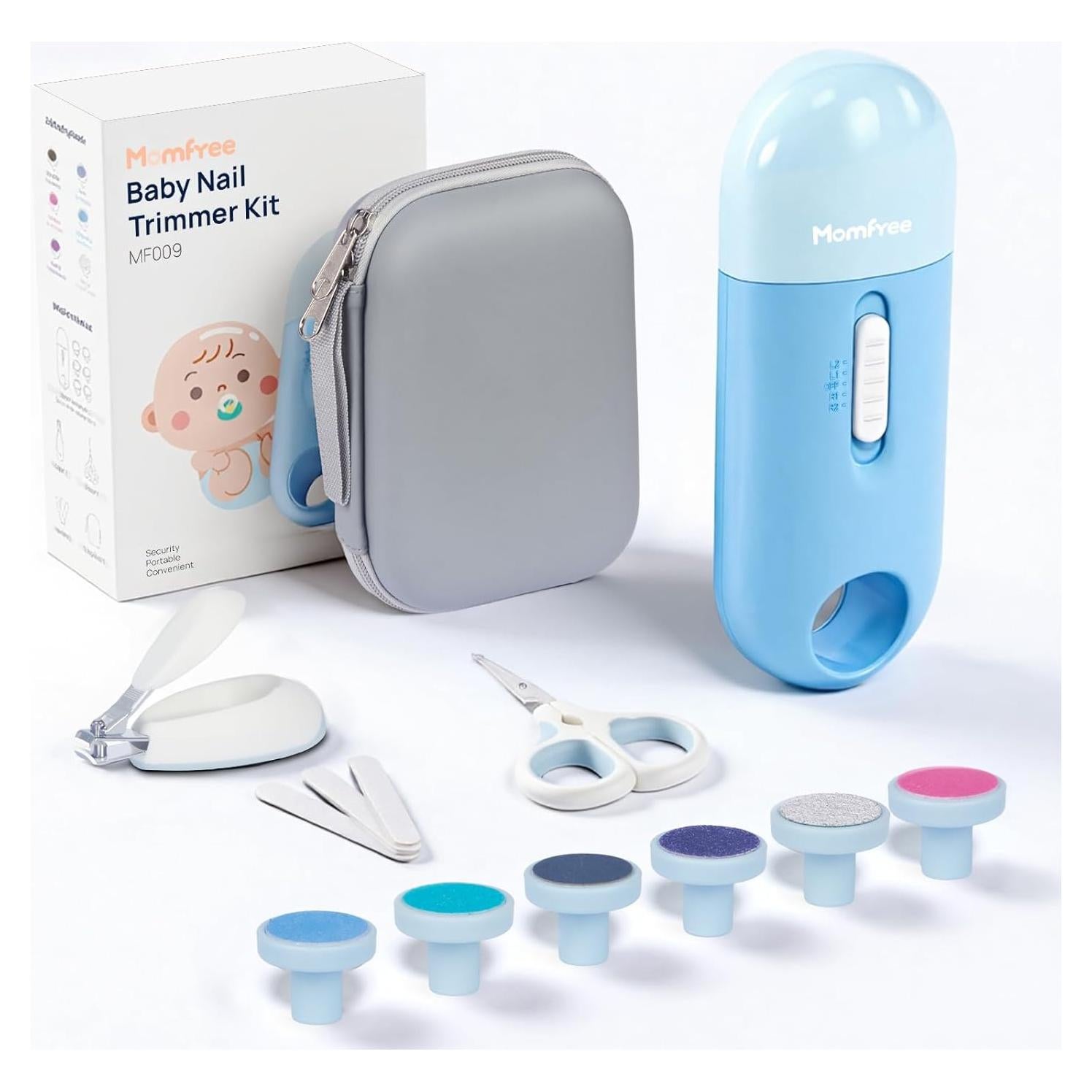 Kit de Cuidado de Uñas Eléctrico Momfree 4-en-1 para Bebés