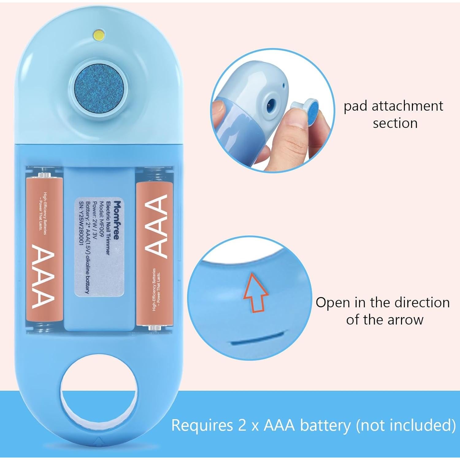 Kit de Cuidado de Uñas Eléctrico Momfree 4-en-1 para Bebés