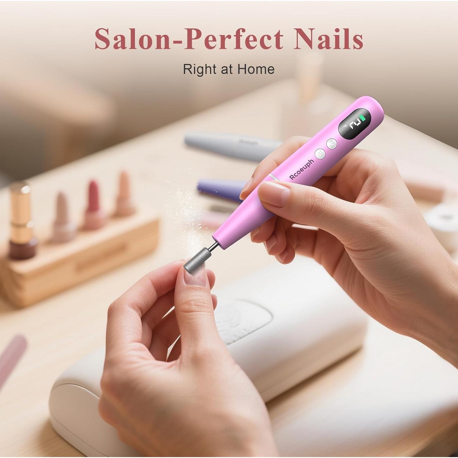 Kit de Taladro de Uñas Inalámbrico Rcoeuph - 9 Velocidades