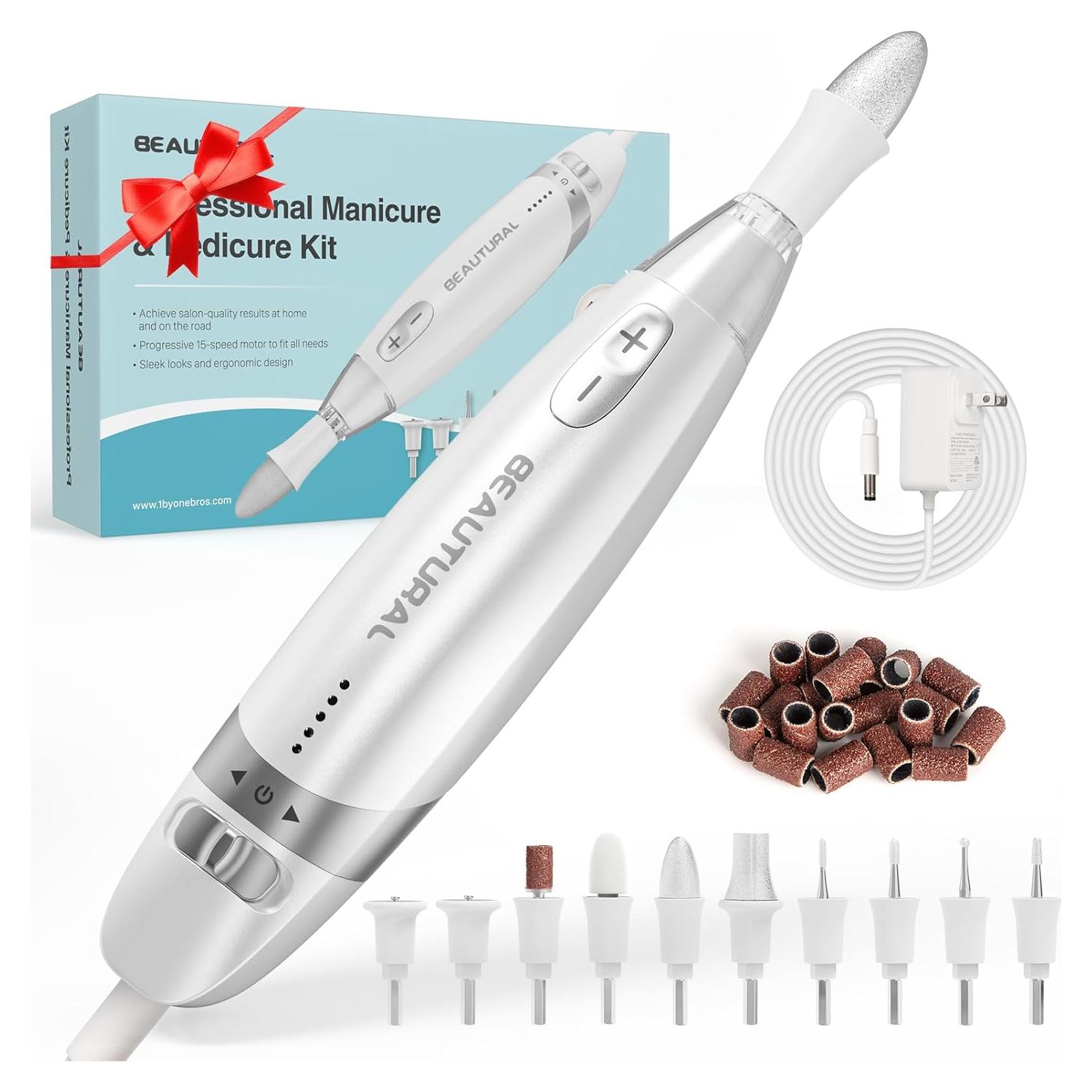 Taladro Eléctrico para Uñas BEAUTURAL con 10 Accesorios