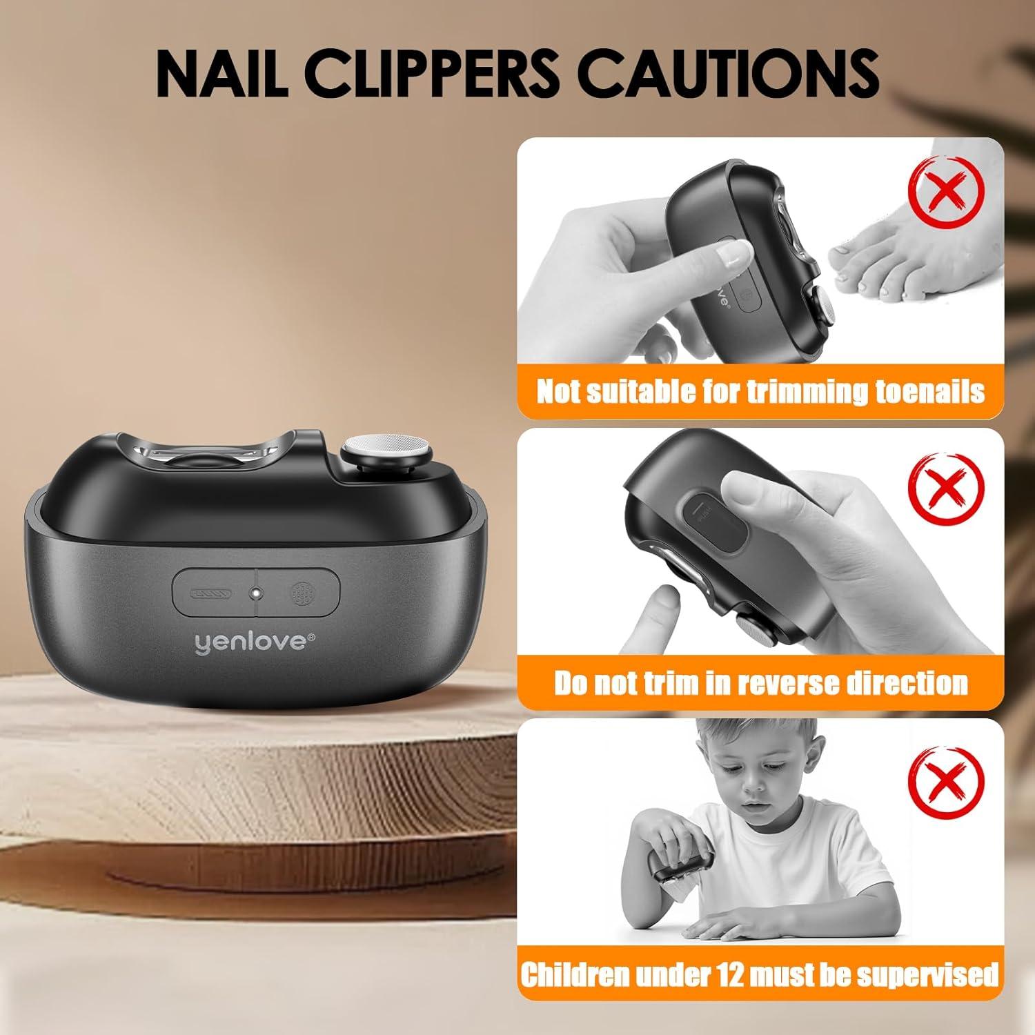 Cortador de Uñas Eléctrico YenLove M11 Recargable USB 2 Velocidades