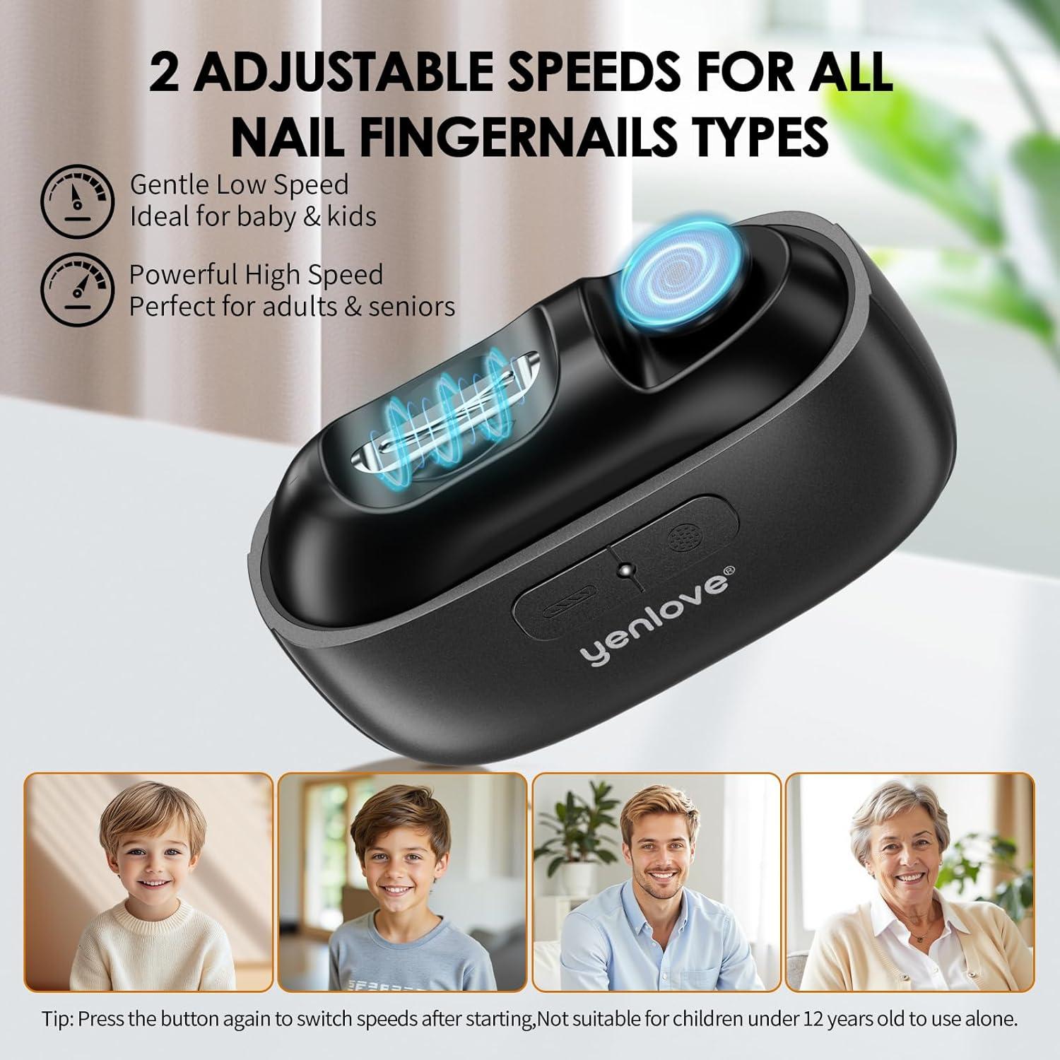 Cortador de Uñas Eléctrico YenLove M11 Recargable USB 2 Velocidades