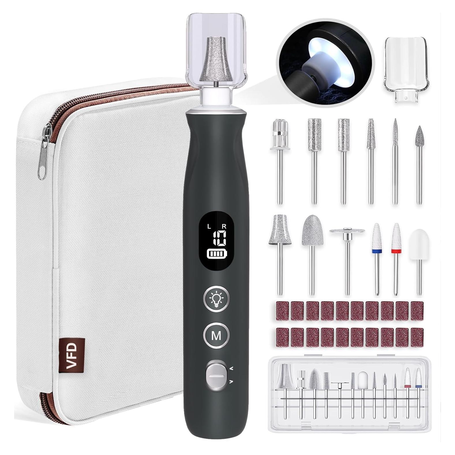 Taladro Eléctrico para Uñas VFD AOL05, Lima Recargable 2000 mAh