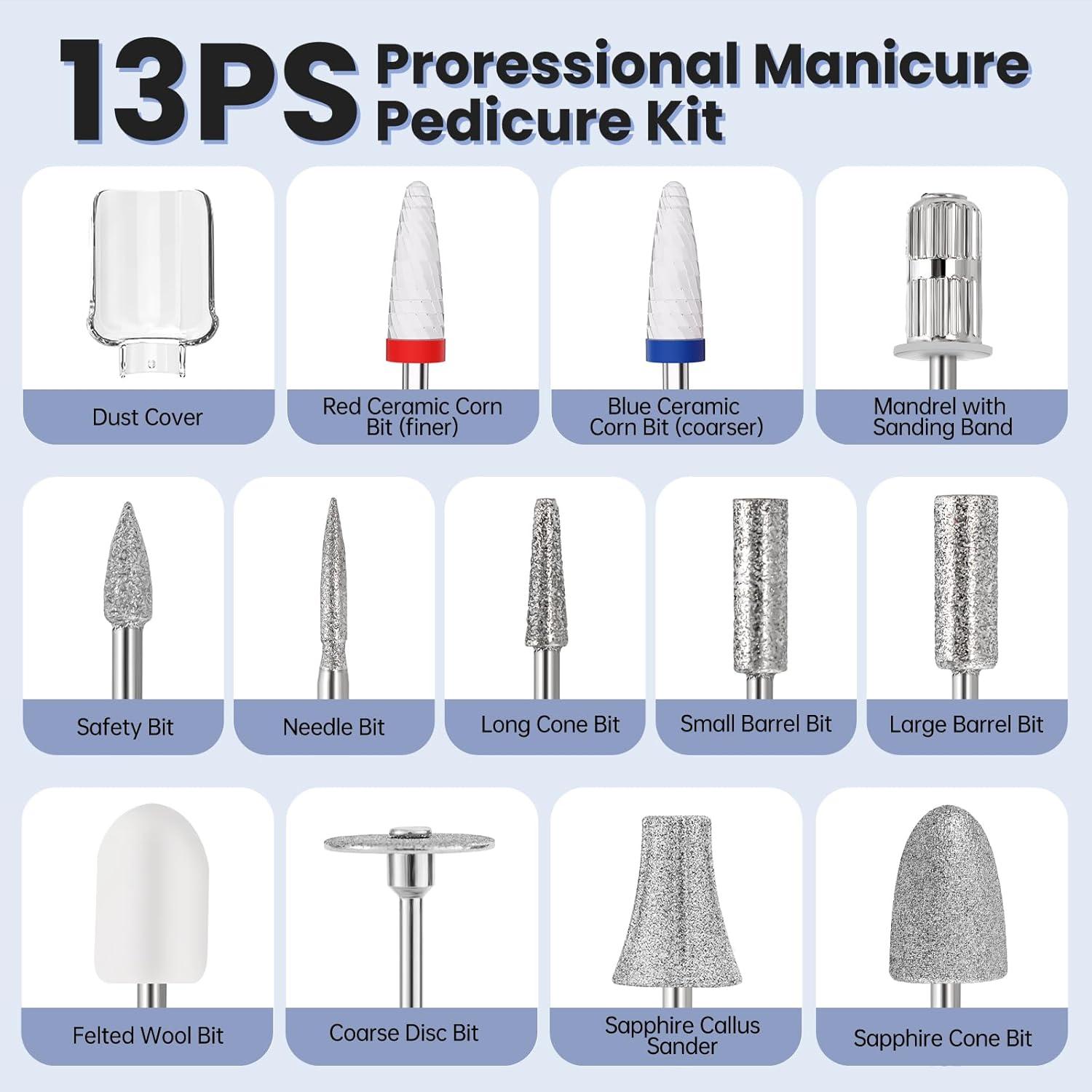 Taladro Eléctrico para Uñas VFD AOL05, Lima Recargable 2000 mAh