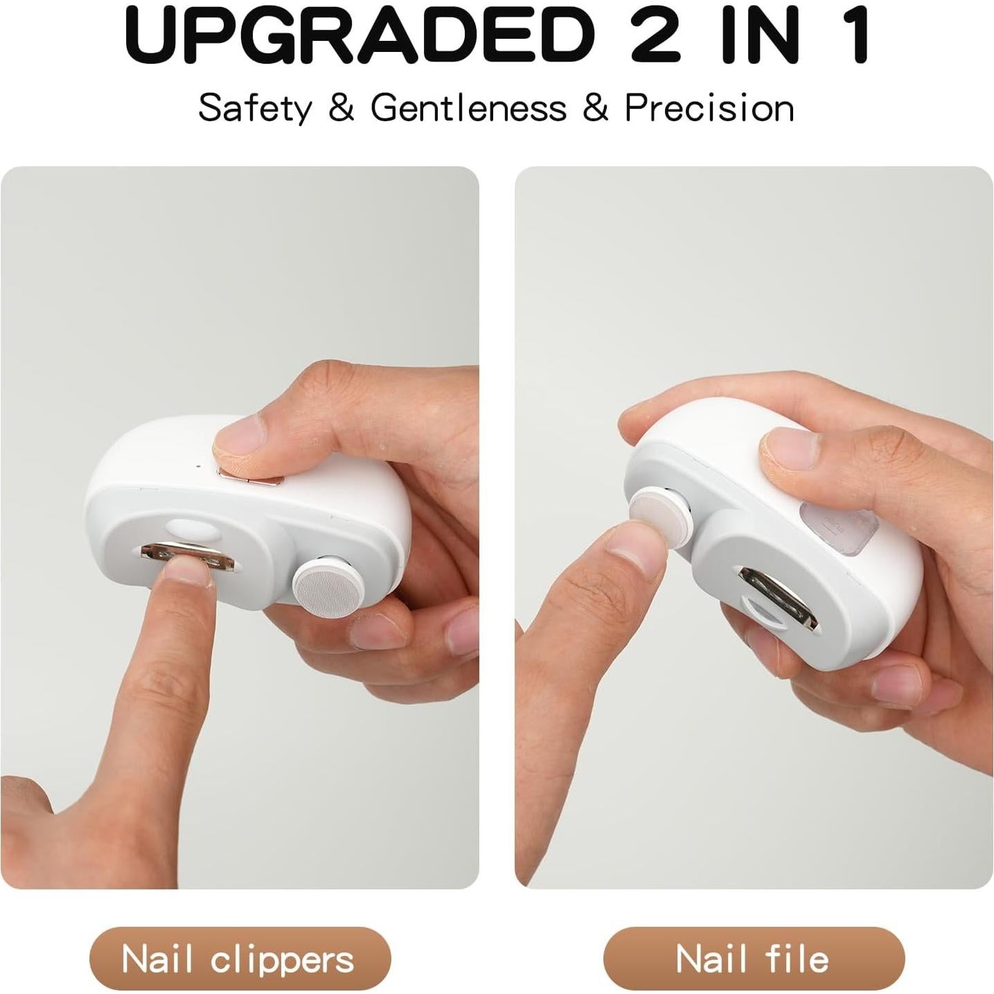 Cortauñas Eléctrico Tialexa 2 en 1 con Luz y USB-C