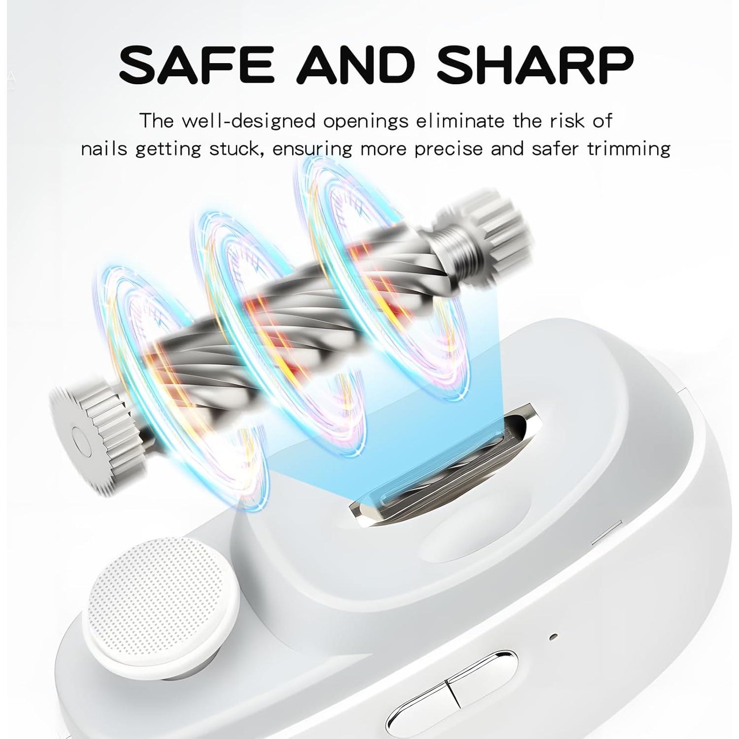 Cortauñas Eléctrico Tialexa 2 en 1 con Luz y USB-C