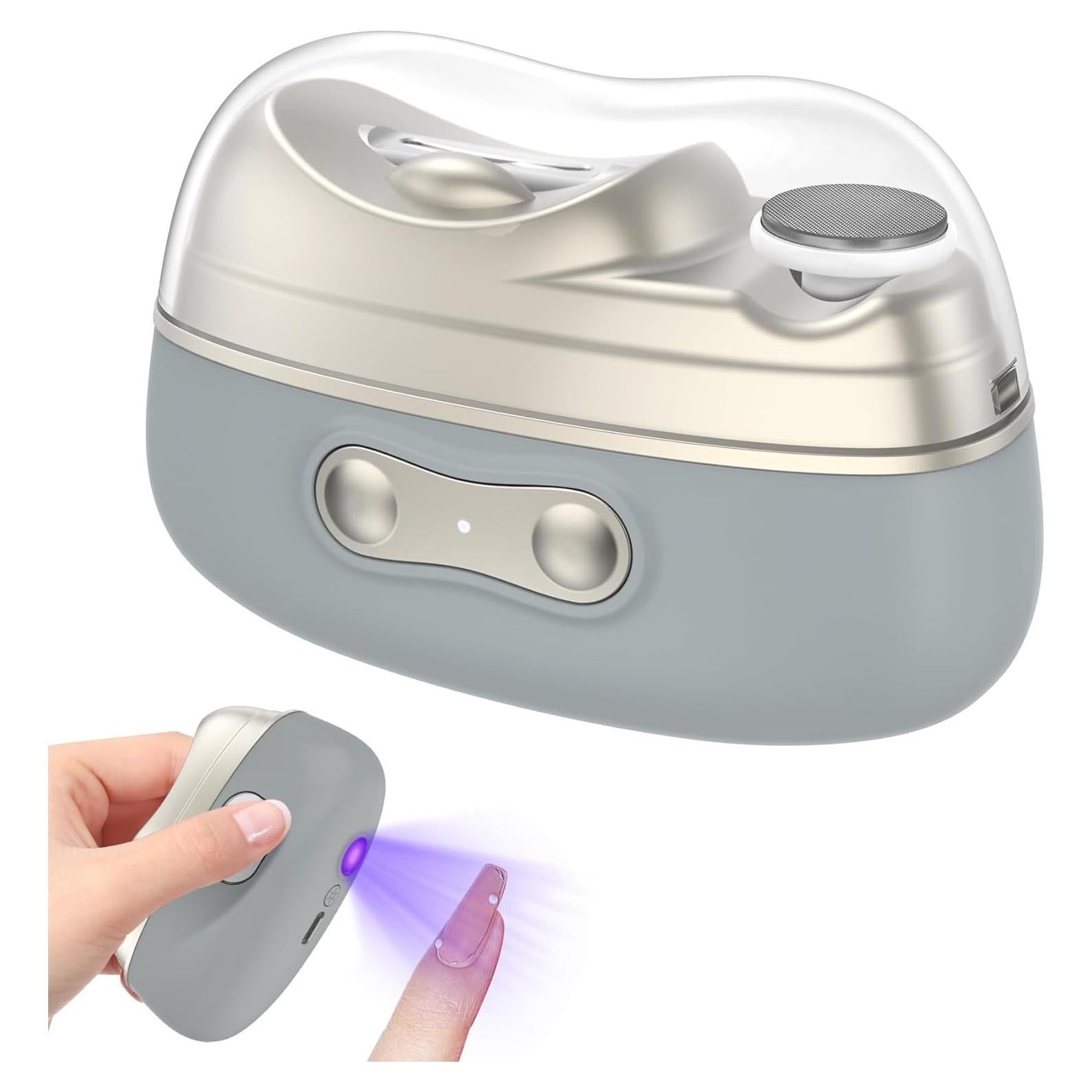 Cortador de Uñas Eléctrico 4-en-1 SZLHLTD con Lima y Luz UV
