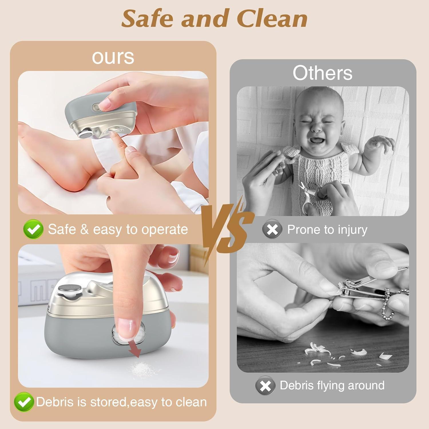 Cortador de Uñas Eléctrico 4-en-1 SZLHLTD con Lima y Luz UV