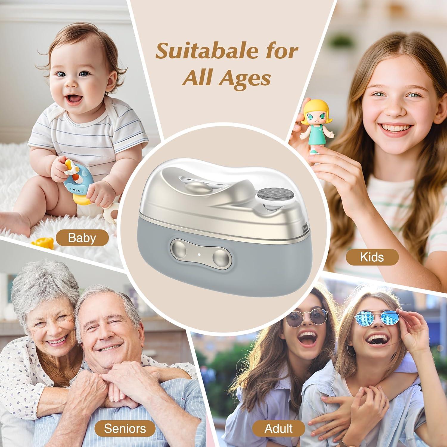 Cortador de Uñas Eléctrico 4-en-1 SZLHLTD con Lima y Luz UV