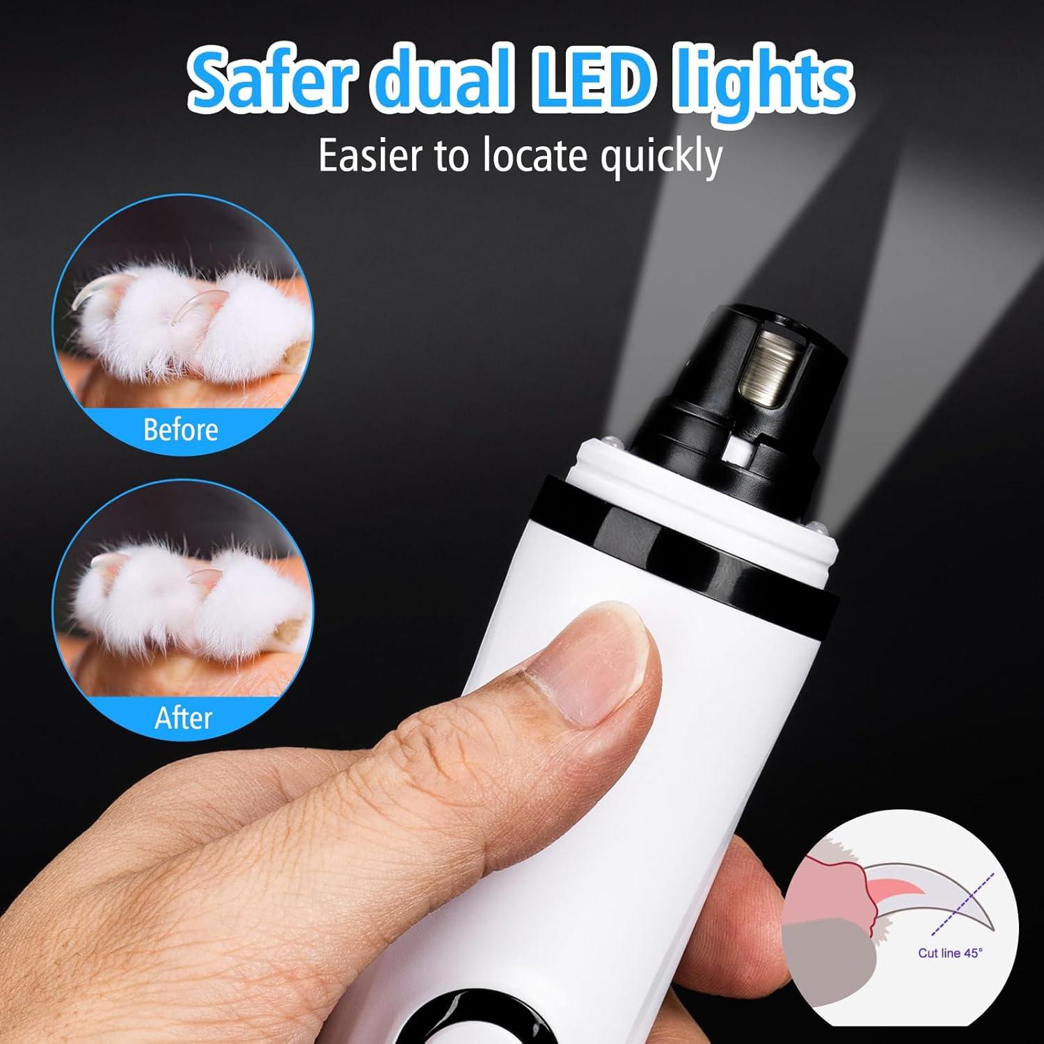 Cortauñas Eléctrico PetProX para Perros y Gatos - Silencioso, Recargable, 3 Velocidades