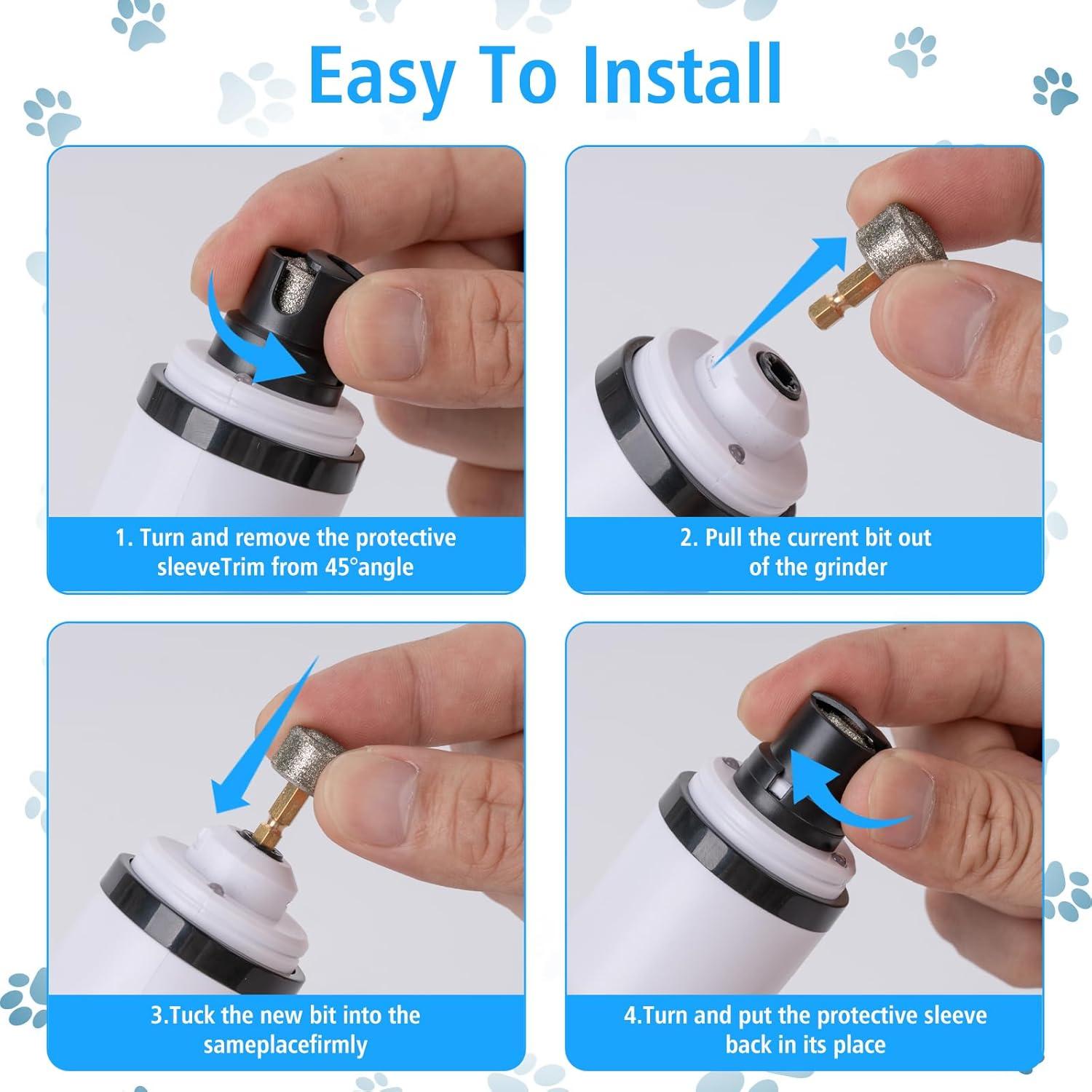 Cortauñas Eléctrico PetProX para Perros y Gatos - Silencioso, Recargable, 3 Velocidades