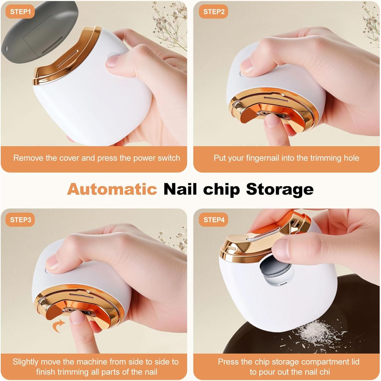 Cortador de Uñas Eléctrico ZHIJD Recargable USB 2 Velocidades