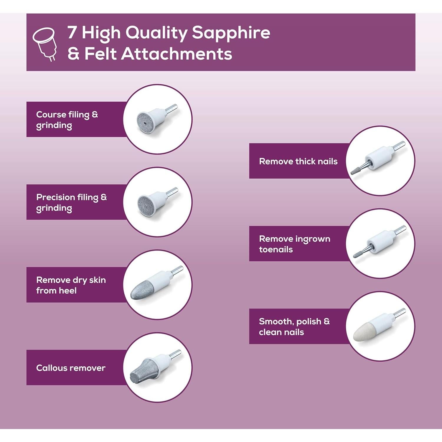 Beurer MP32 Taladro Eléctrico para Uñas - Set 7 Accesorios