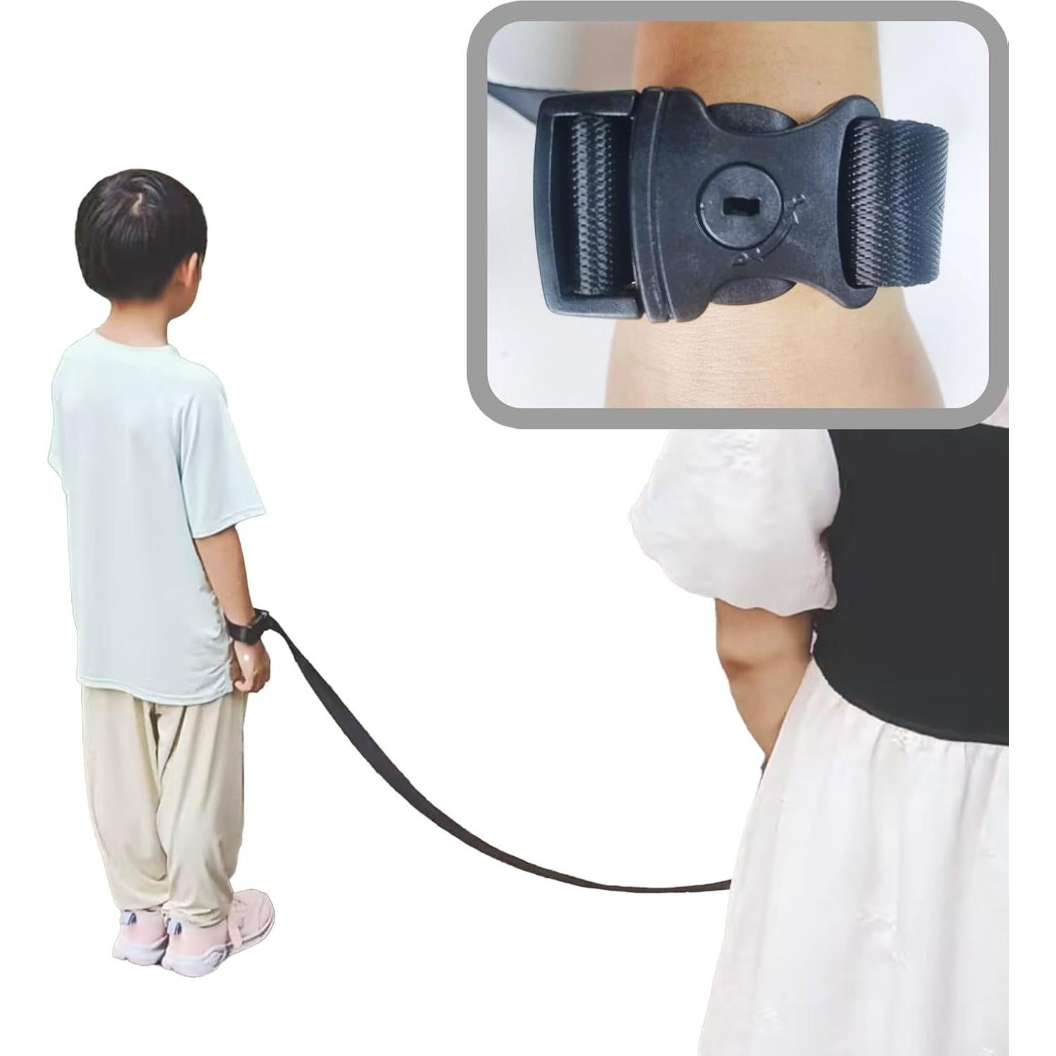 Arnés de Muñeca de Seguridad Ajustable para Niños - Negro