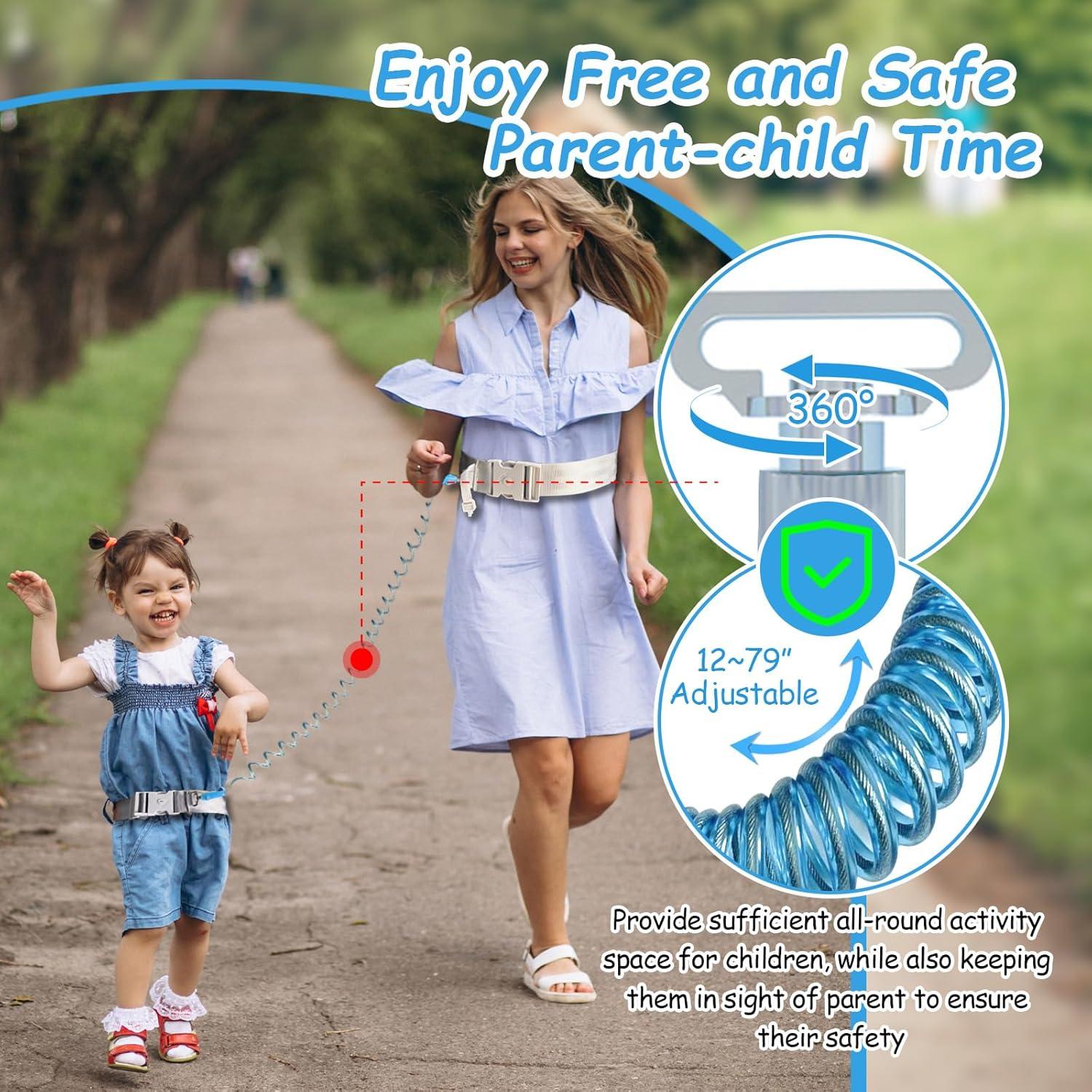 Correa de Seguridad para Niños Pequeños con Bloqueo - Gris Azul