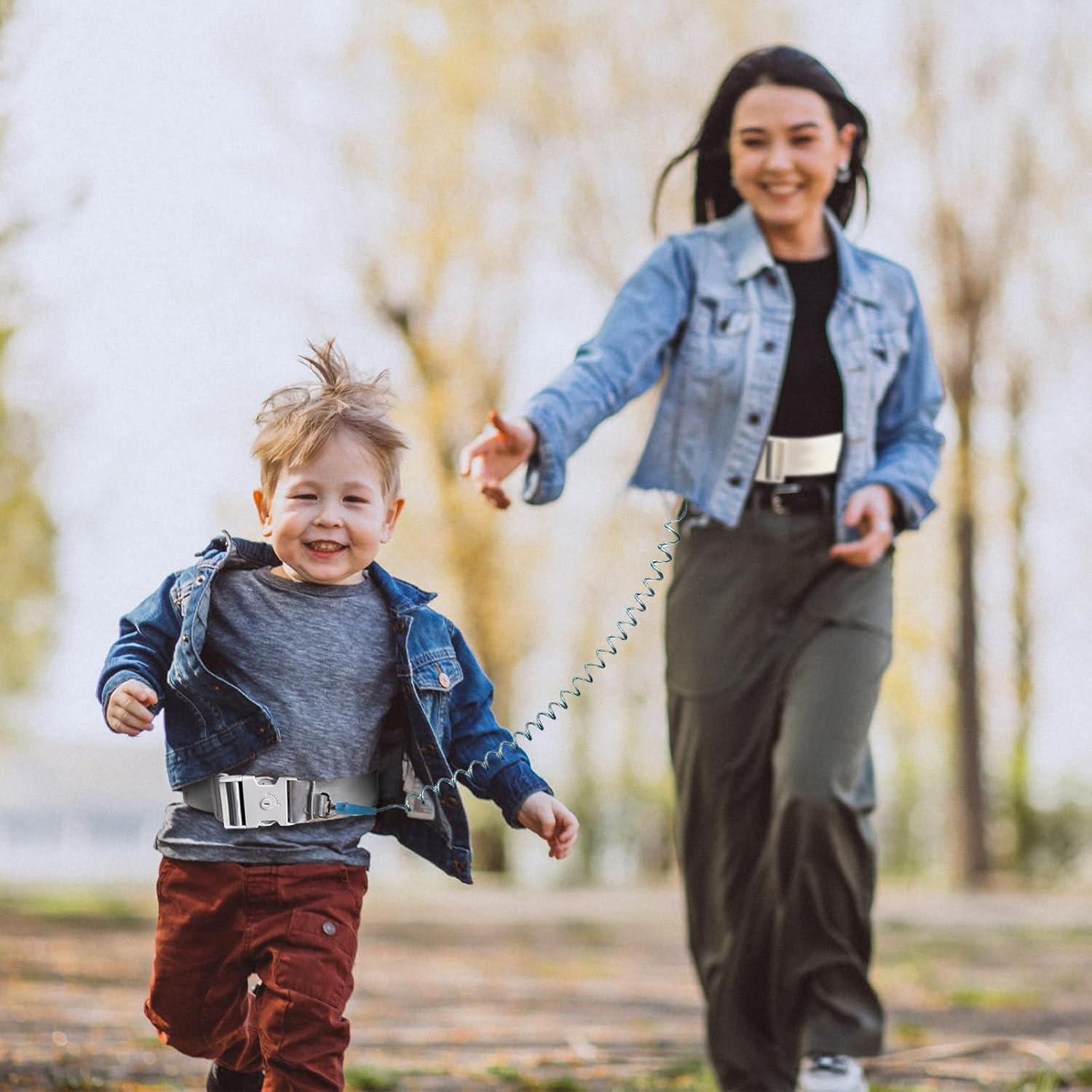 Correa de Seguridad para Niños Pequeños con Bloqueo - Gris Azul