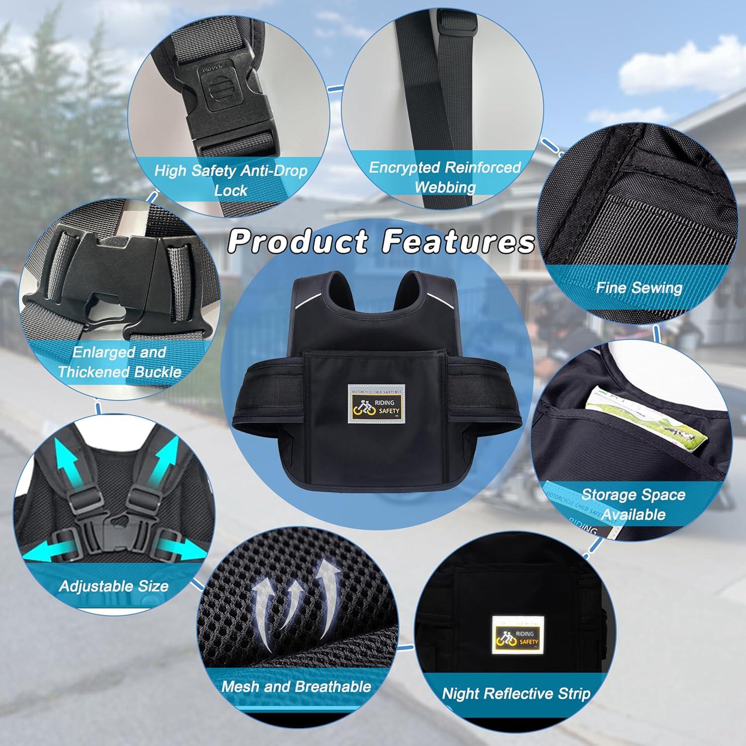 Arnés de Seguridad Infantil YISNDYA Ajustable Reflectante 3-12 Años